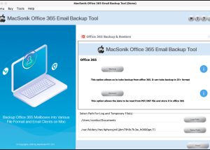 software - MacSonik Office 365 Backup Tool 21.9 screenshot