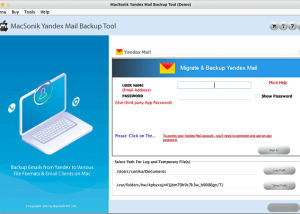 MacSonik Yandex Mail Backup Tool screenshot