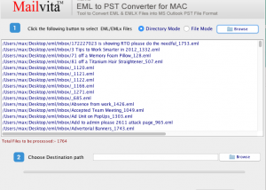 software - MailVita EML to PST Converter for Mac 1.0 screenshot