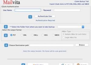 MailVita G Suite Backup for Mac screenshot