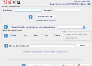 MailVita Hotmail Backup for Mac screenshot