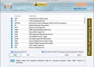 Memory Card Recovery Mac OS screenshot