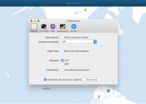 NordVPN for Mac screenshot