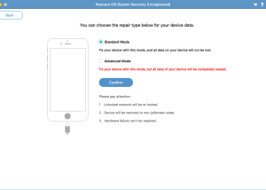 software - Passvers iOS System Recovery (Mac) 1.0.8 screenshot