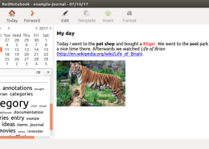 RedNotebook for Mac OS X screenshot