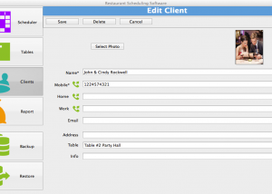 Restaurant Scheduling Software for Mac screenshot