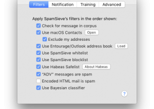 software - SpamSieve 2.9.7 screenshot