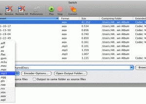 Switch Audio Converter for Mac screenshot