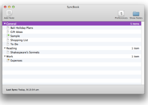 software - SyncBook for Mac OS X 2.0.4 screenshot