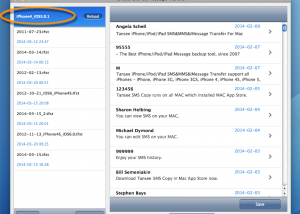 Tansee iPhone/iPod/iPad Messages Copy for MAC screenshot