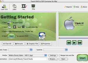 Tipard DVD to 3GP Converter for Mac screenshot