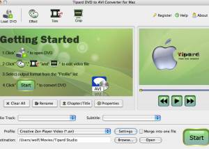 Tipard DVD to AVI Converter for Mac screenshot
