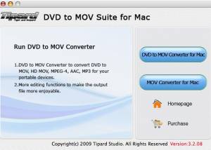 Tipard DVD to MOV Suite for Mac screenshot