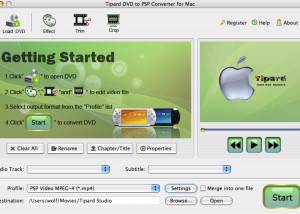 Tipard DVD to PSP Converter for Mac screenshot