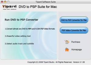 software - Tipard DVD to PSP Suite for Mac 3.1.36 screenshot