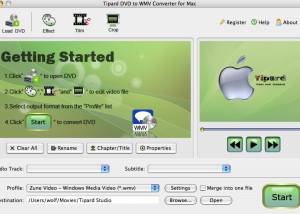 software - Tipard DVD to WMV Converter for Mac 3.6.06 screenshot