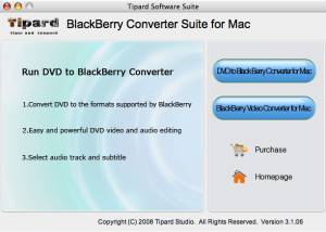 software - Tipard Mac BlackBerry Converter Suite 3.1.06 screenshot