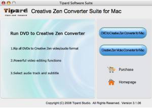 Tipard Mac Creative Zen Converter Suite screenshot