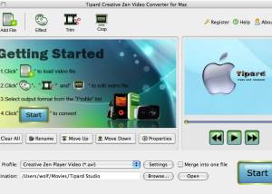 Tipard Mac Creative Zen Video Converter screenshot