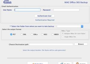 software - ToolsCrunch Mac Office 365 Backup 1.0 screenshot