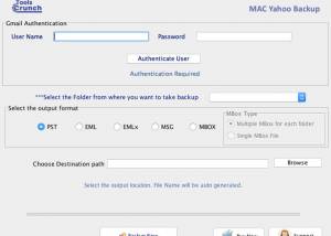 software - ToolsCrunch Mac Yahoo Backup 1.0 screenshot
