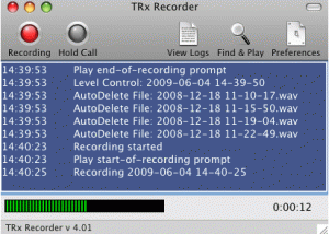 TRx Personal Phone Call Recorder for Mac screenshot