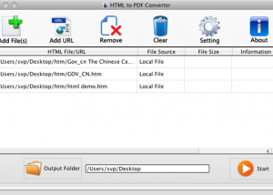 software - VeryPDF HTML to PDF Converter for Mac 2.0 screenshot