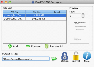 VeryPDF PDF Encrypter for Mac screenshot