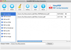 VeryPDF PDF to Any Converter for Mac screenshot